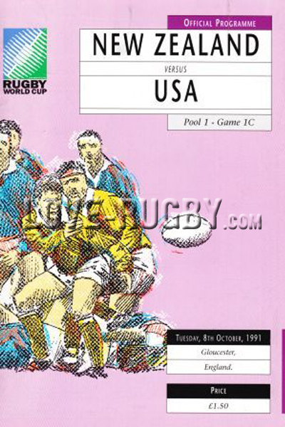 1991 New Zealand v USA  Rugby Programme